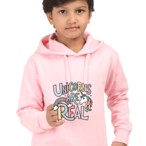 Kids Unicorns Graphic Printed Cotton Hoodies Sweatshirt